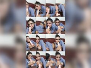 Aangy766 webcam show 2020-07-23 10-12-41 Busty hot brunette is enjoying sucking huge dildo in front of the webcam